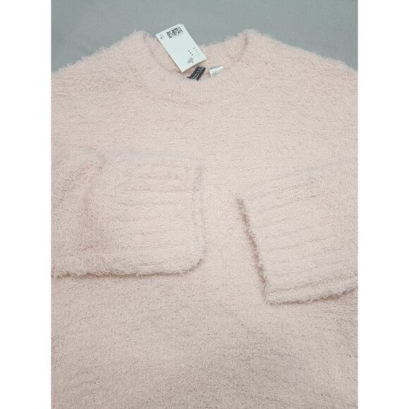 NWT H&M Divided Oversized Crewneck Pink Knit Sweater Women's Sz M - Picture 1 of 6
